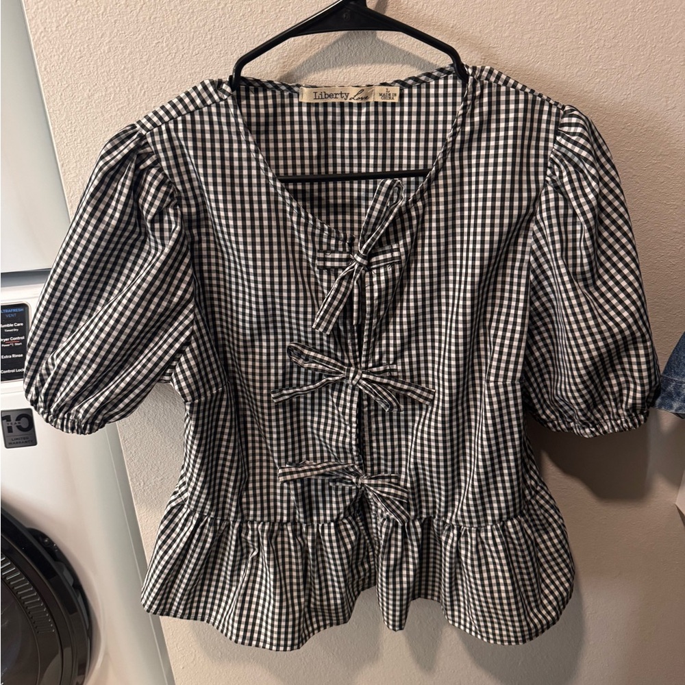 Black and White Gingham top